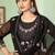 Black georgette embroidered & sequins free size suit