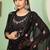Black georgette embroidered & sequins free size suit