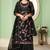 Black georgette embroidered & sequins free size suit
