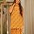 Orange blended cotton digital print free size suit