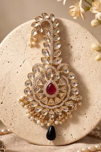 Royal ruby red kundan groom kalangi