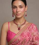 Royal ruby pink kundan collar necklace set