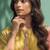 Yellow silk blend embroidered   thread work & sequins free size suit