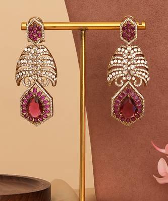 Royal ruby pink kundan collar necklace set 3
