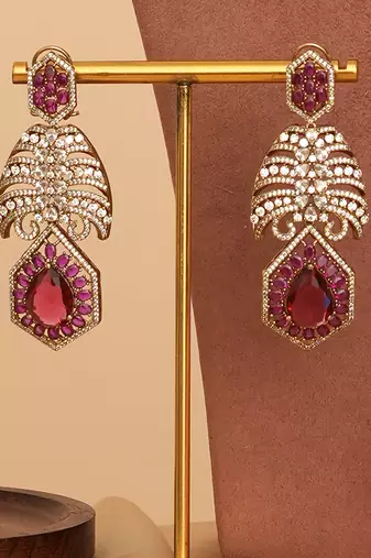 Royal ruby pink kundan collar necklace set