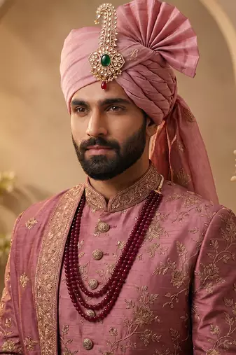 Gold plated green kundan groomkalangi