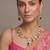Gold plated royal green kundan necklace set
