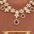 Gold plated royal green kundan necklace set