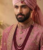 Gold plated royal ruby red kundan groom kalangi