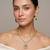 Gold plated green kundan necklace set