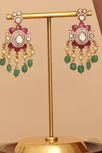 Gold plated royal heritage kundan layered necklace set