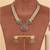 Gold plated green kundan polki necklace set