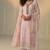 Pink georgette embroidered with multi thread and sequins work along with khatli work free size suit