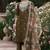 Green viscose rayon embroidered free size suit