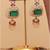 Gold plated green kundan polki long necklace set