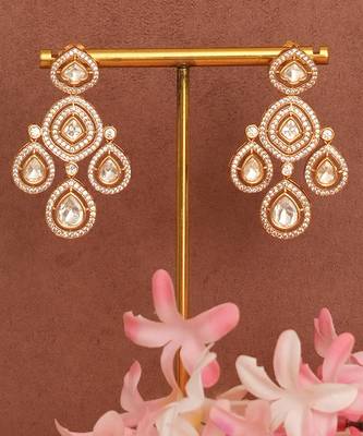 Gold plated kundan necklace set 3