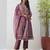 Lavender fancy fabric thraed embroidery   beads & sequins free size suit