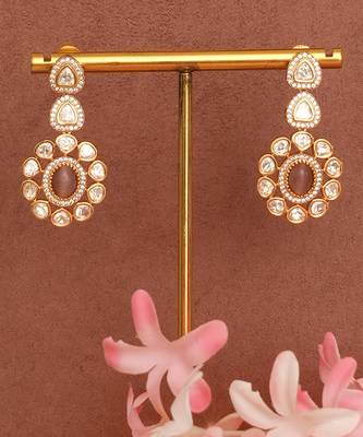Gold plated royal kundan polki necklace set 3