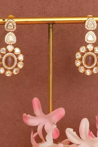 Gold plated royal kundan polki necklace set