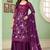 Purple georgette embroidered & sequins free size suit
