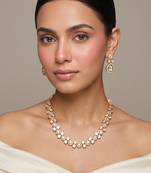 Gold plated kundan necklace set
