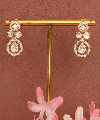 Gold plated kundan necklace set 3