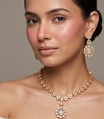 Gold plated heritage kundan necklace set