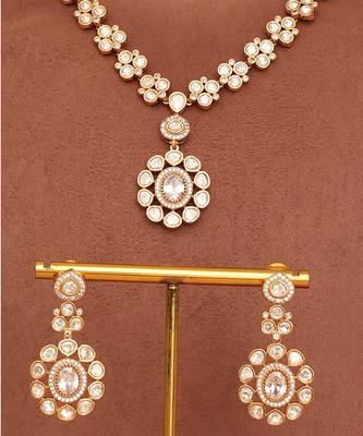 Gold plated heritage kundan necklace set 2