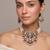Gold plated ruby red kundan choker set