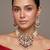 Gold plated ruby red kundan choker set