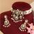 Gold plated ruby red kundan choker set