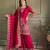Rani pink georgette embroidered free size suit