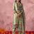 Light olive georgette thread embroidery & sequins free size suit