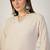 Beige blended cotton solid & mirror work on nackeline free size suit