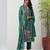 Green fancy fabric thraed embroidery   beads & sequins free size suit