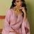 Pink organza thared work embroidery   stone & beads free size suit