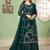 Green georgette embroidered & sequins free size suit