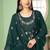 Green georgette embroidered & sequins free size suit