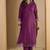 Purple blended cotton solid free size suit