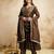 Chocolate silk blend embroidered free size suit