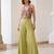 Green silk blend embroidered thread and sequins free size suit