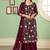 Wine georgette embroidered & sequins free size suit