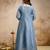 Sky blue silk blend embroidered   sequins free size suit