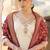 Beige silk blend embroidered free size suit