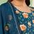 Teal blue georgette embroidered & sequins free size suit