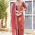 Orange silk blend embroidered free size suit