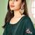Green georgette embroidered & sequins free size suit