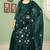 Green georgette embroidered & sequins free size suit