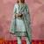 Blue georgette thread embroidery & sequins free size suit