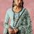 Blue georgette thread embroidery & sequins free size suit